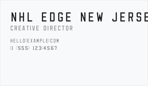 NHL Edge New Jersey Business Card