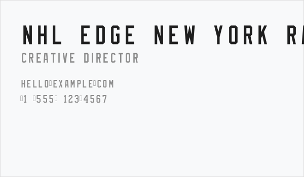 NHL Edge New York Rangers Business Card