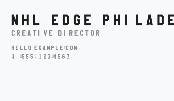 NHL Edge Philadelphia Business Card