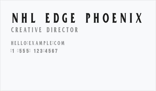 NHL Edge Phoenix Business Card