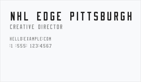 NHL Edge Pittsburgh Business Card