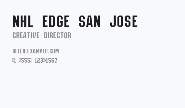 NHL Edge San Jose Business Card