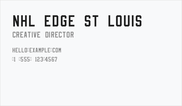 NHL Edge St Louis Business Card