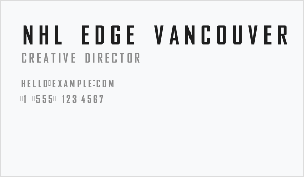 NHL Edge Vancouver Business Card