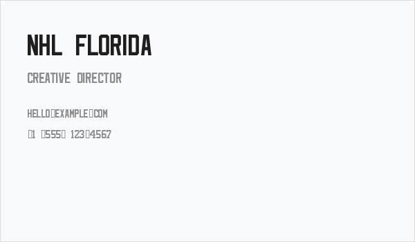 NHL Florida Business Card
