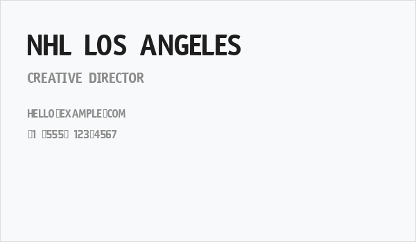 NHL Los Angeles Business Card