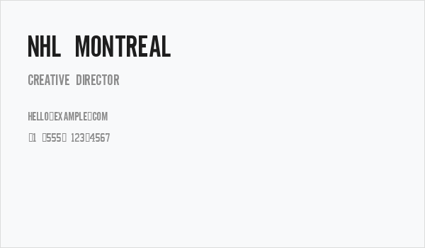 NHL Montreal Business Card