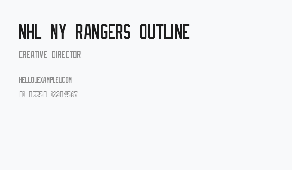 NHL NY Rangers Outline Business Card