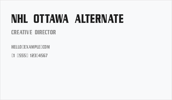 NHL Ottawa Alternate Business Card