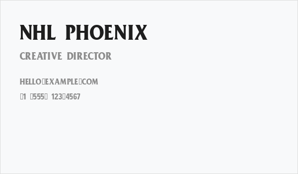 NHL Phoenix Business Card