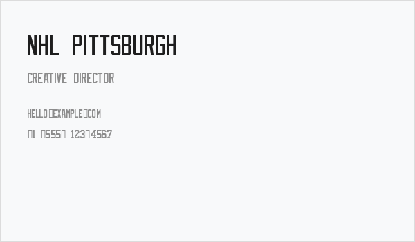 NHL Pittsburgh Business Card