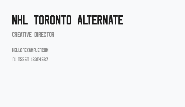 NHL Toronto Alternate Business Card