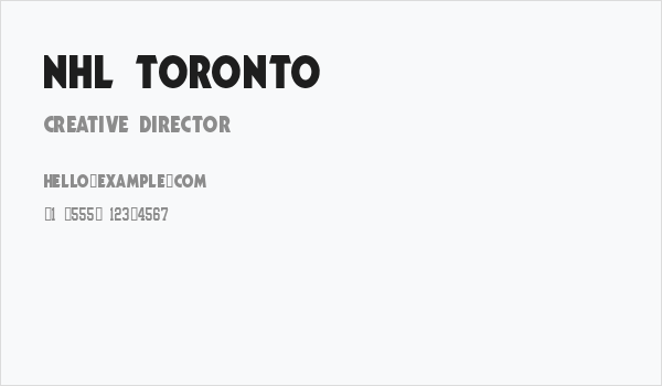 NHL Toronto Business Card