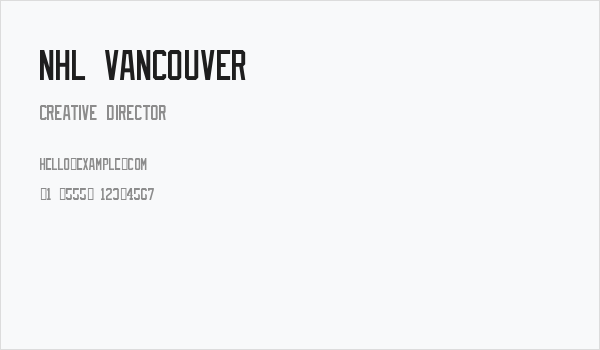 NHL Vancouver Business Card