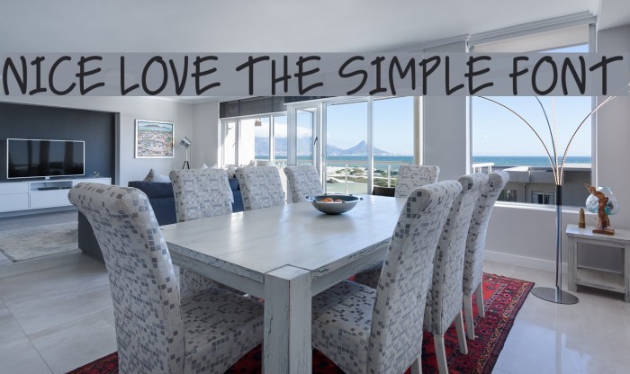 NICE LOVE THE SIMPLE FONT Font examples