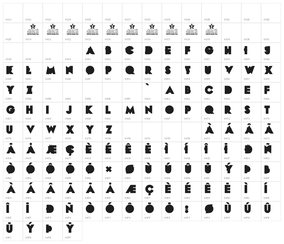 NICESOUR PERSONAL USE-Regular Character Map