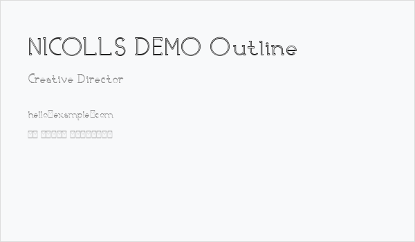 NICOLLS DEMO Outline Business Card
