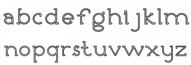 NICOLLS DEMO Outline Schriftart Kleinbuchstaben