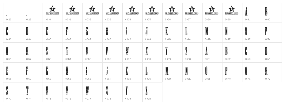 NIGHT STALKER TRIAL Character Map