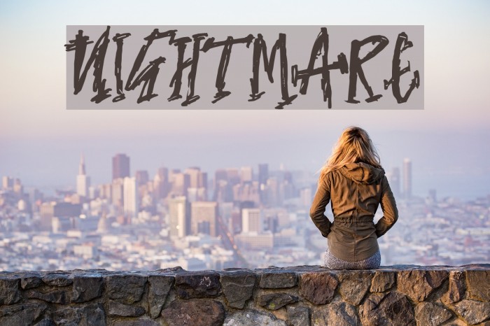 NIGHTMARE Font examples