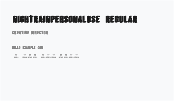 NIGHTRAINPERSONALUSE-Regular Business Card