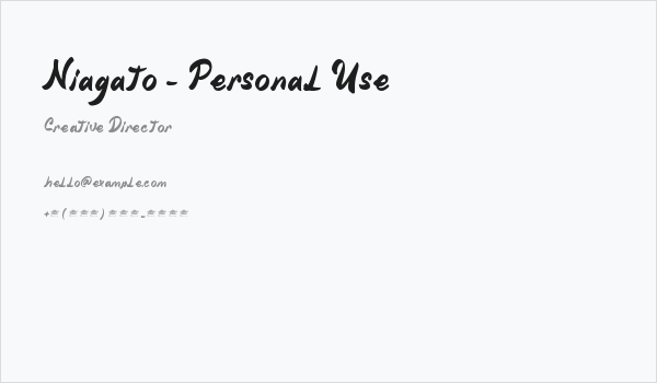Niagato - Personal Use Business Card