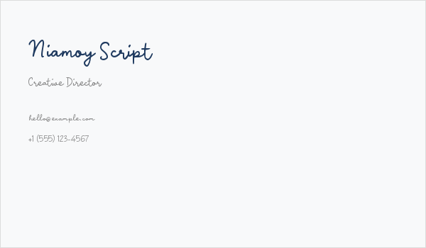 Niamoy Script Business Card