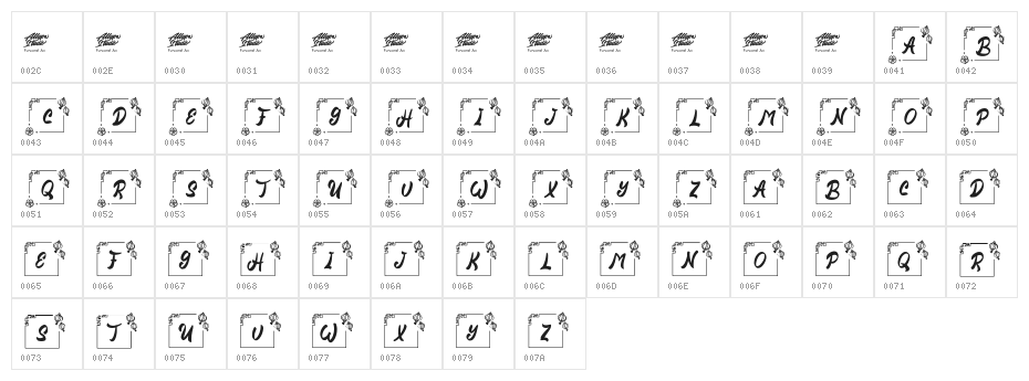 Nian Chinese Monogram Regular Character Map