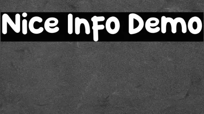 Nice Info Demo Font examples