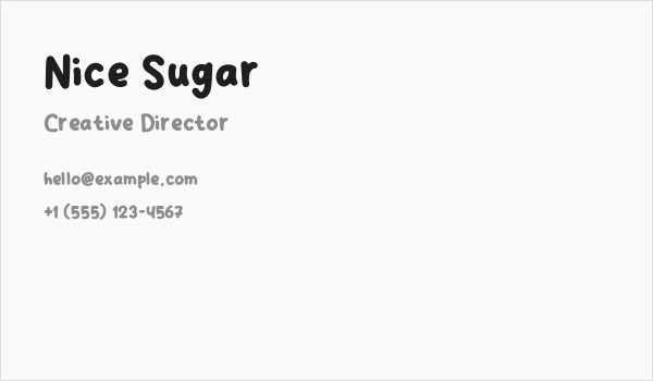 Nice Sugar Business Card
