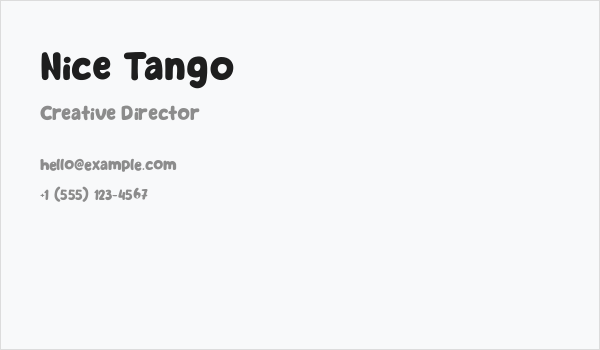 Nice Tango Business Card