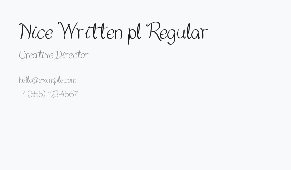 Nice Written pl Regular Business Card