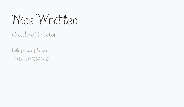 Nice Written Business Card