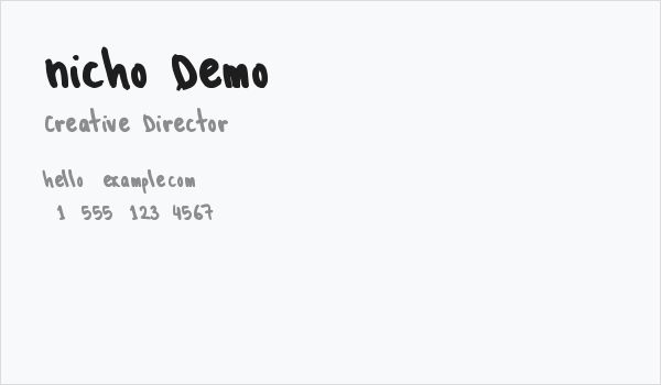 Nicho Demo Business Card
