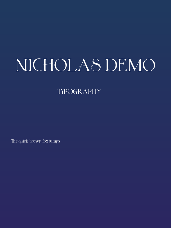 Nicholas Demo Poster