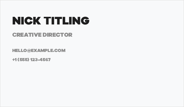 Nick Titling Business Card