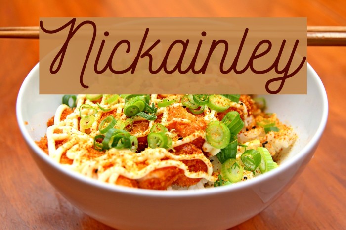 Nickainley Font examples