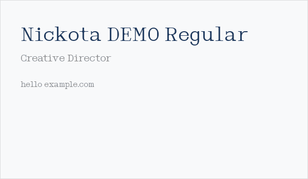 Nickota DEMO Regular Business Card