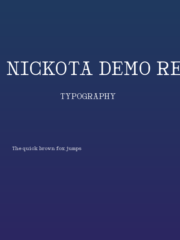 Nickota DEMO Regular Poster