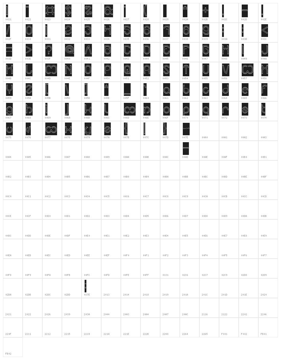 Nicole-Hollow-Inverse Character Map
