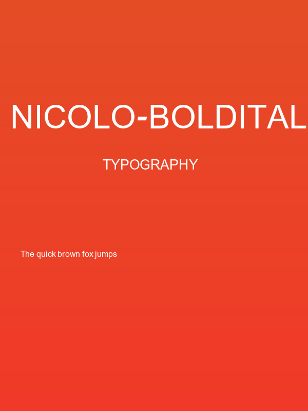 Nicolo-BoldItalic Poster