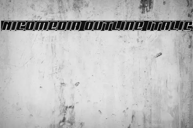 Nicomedia Outline Italic Schriftart examples