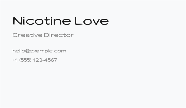 Nicotine Love Business Card