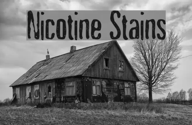 Nicotine Stains Font examples