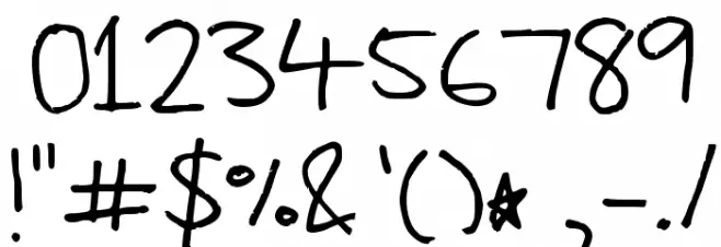 Nic's Handwriting Font OTHER CHARS