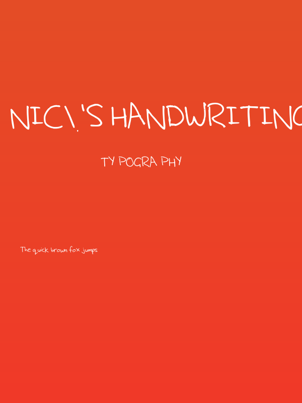Nic's Handwriting Poster