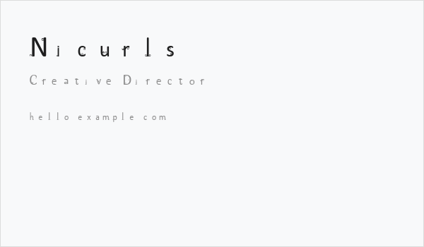 Nicurls Business Card