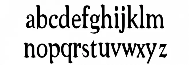 Niew CroMagnon Narrow Schriftart Kleinbuchstaben