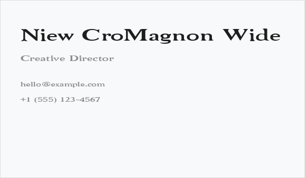 Niew CroMagnon Wide Business Card