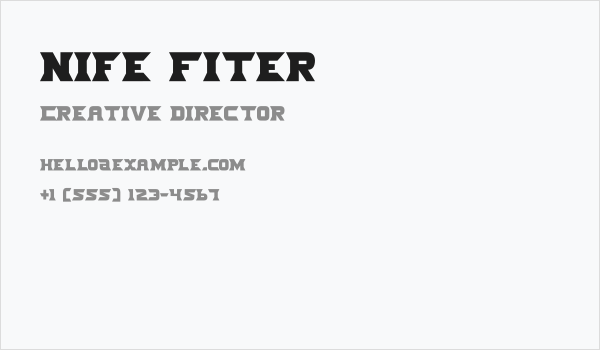Nife Fiter Business Card